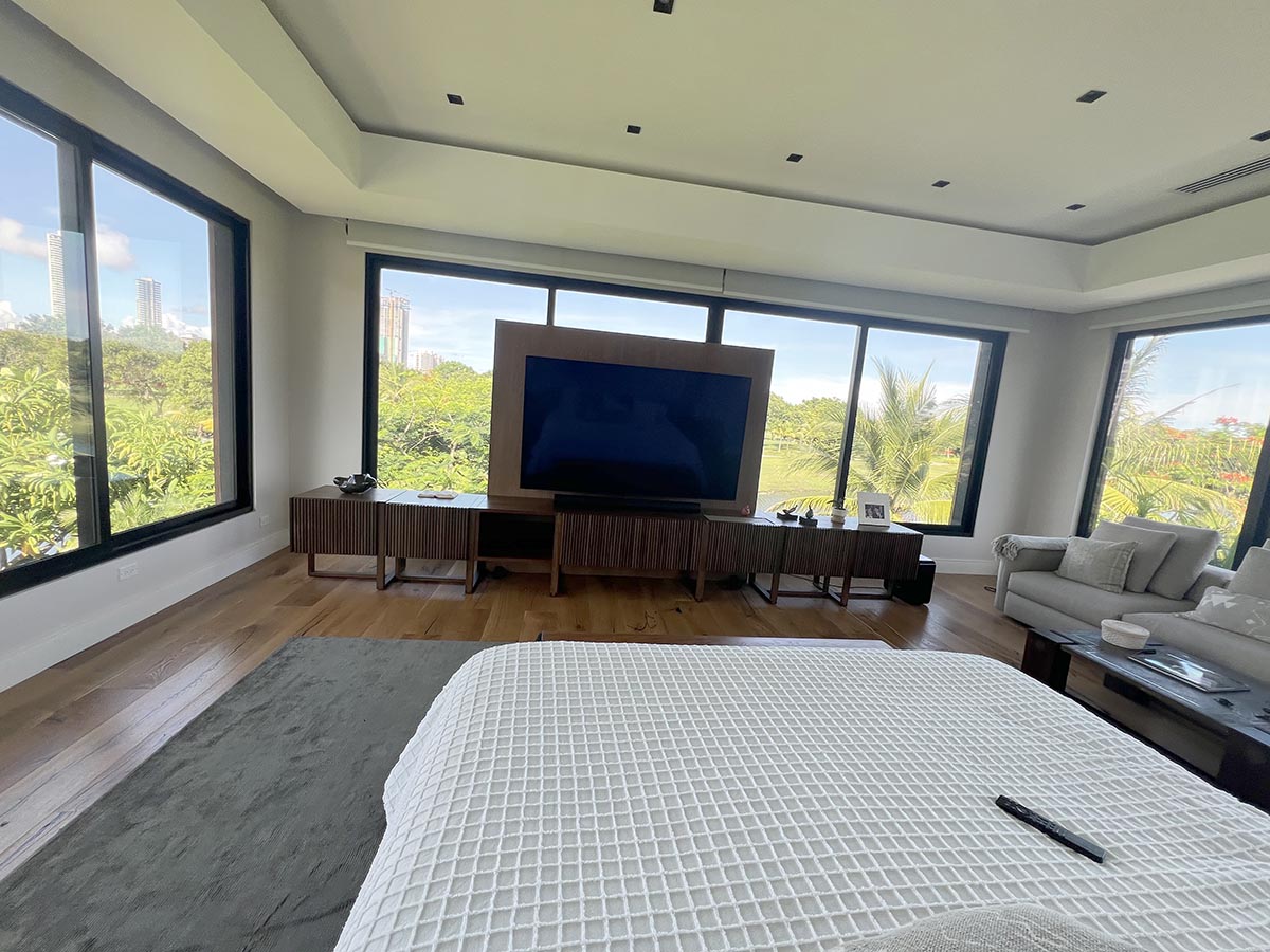 island estate master bedroom bed view