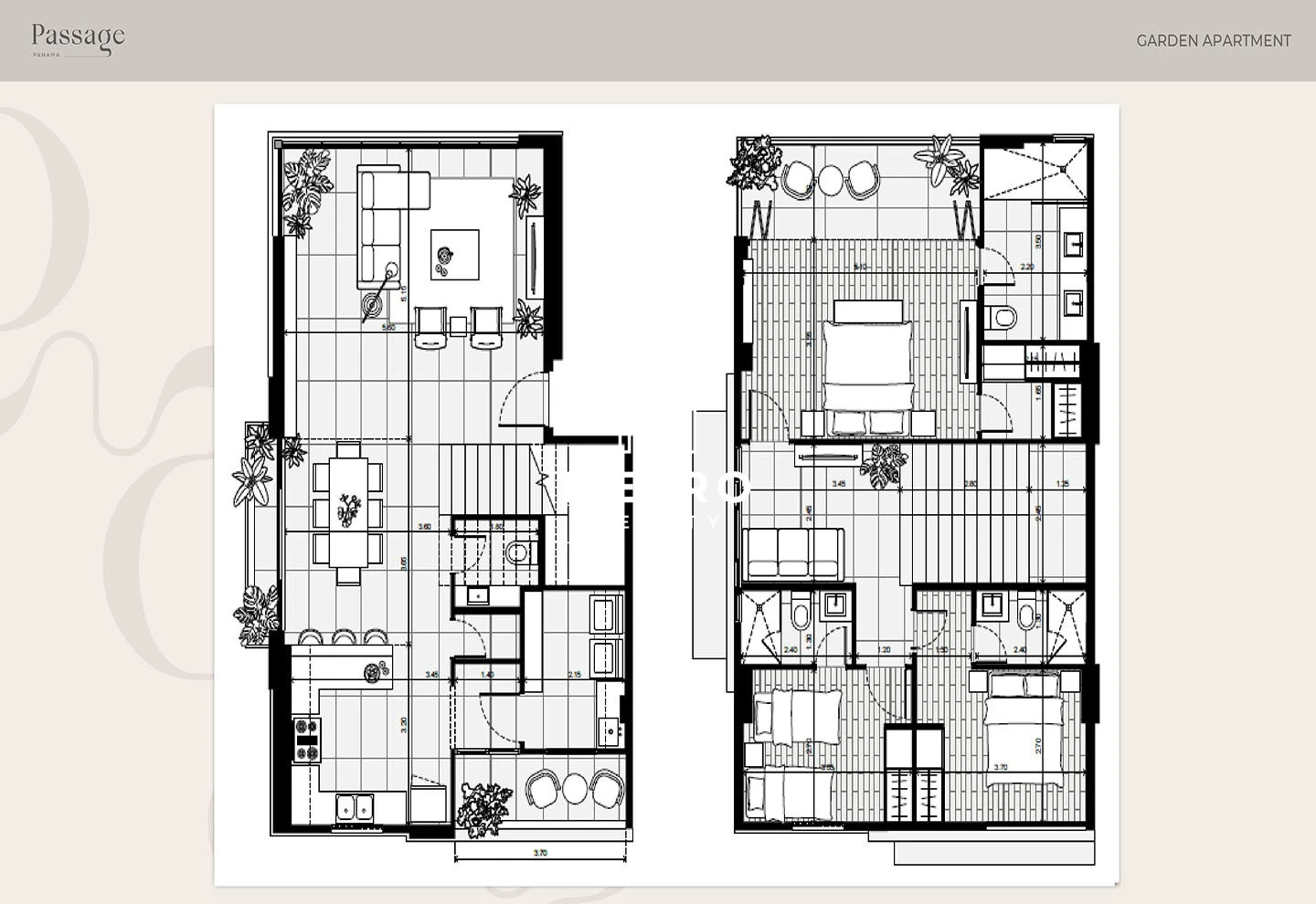 passage garden apartment layout