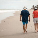 Panama retirement visa seniors walking on beach