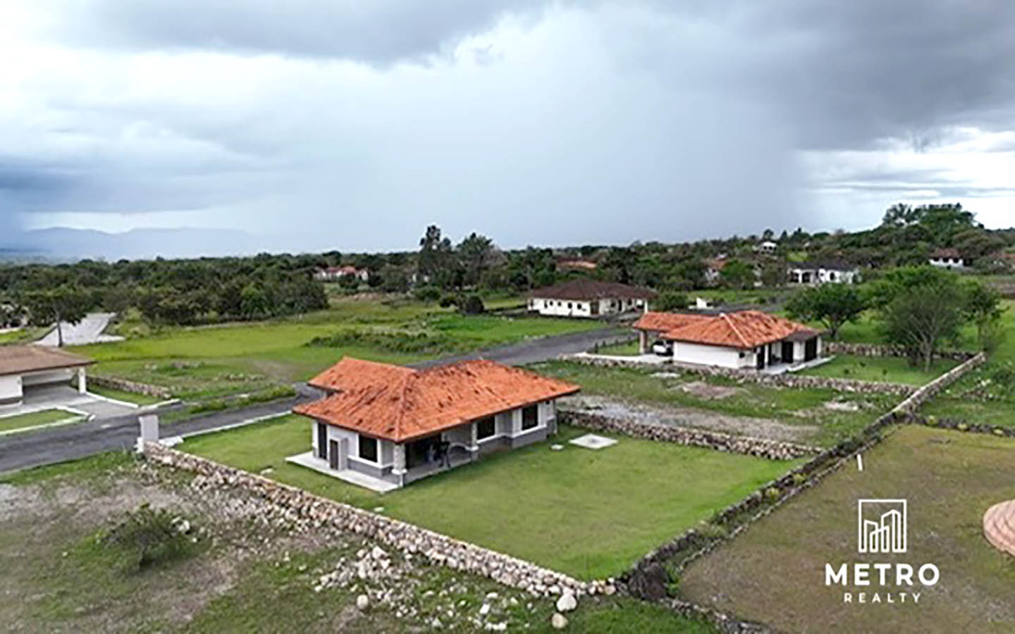 Boquete Canyon village aerial house view