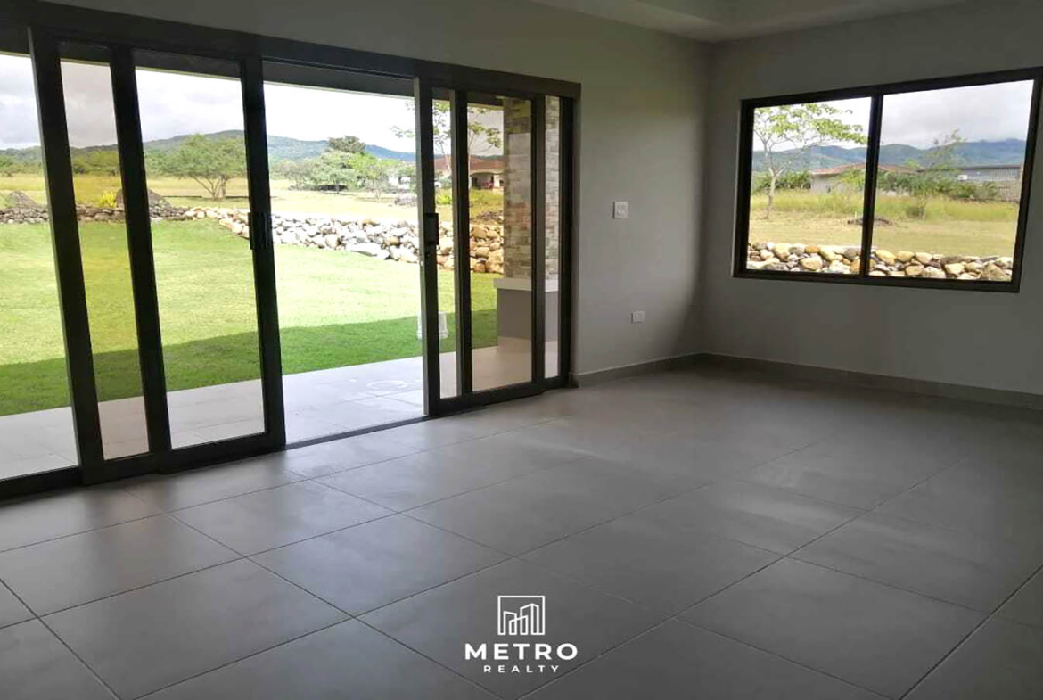Boquete Canyon village living room and terrace