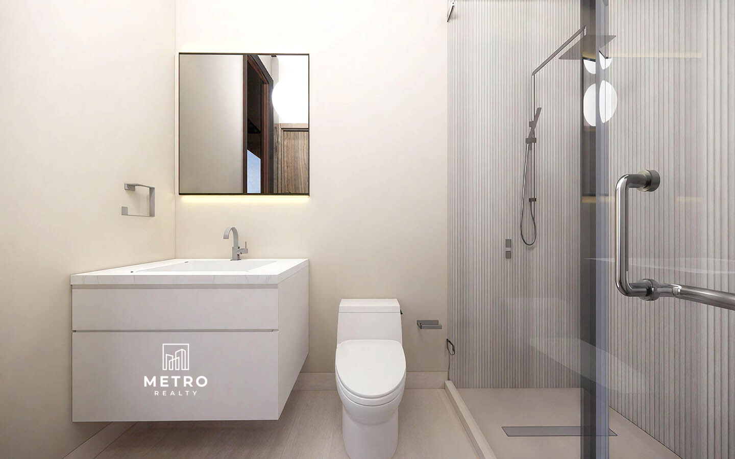 Ave del Paraiso Model for Sale at Lucero Golf Country Club modern bathroom