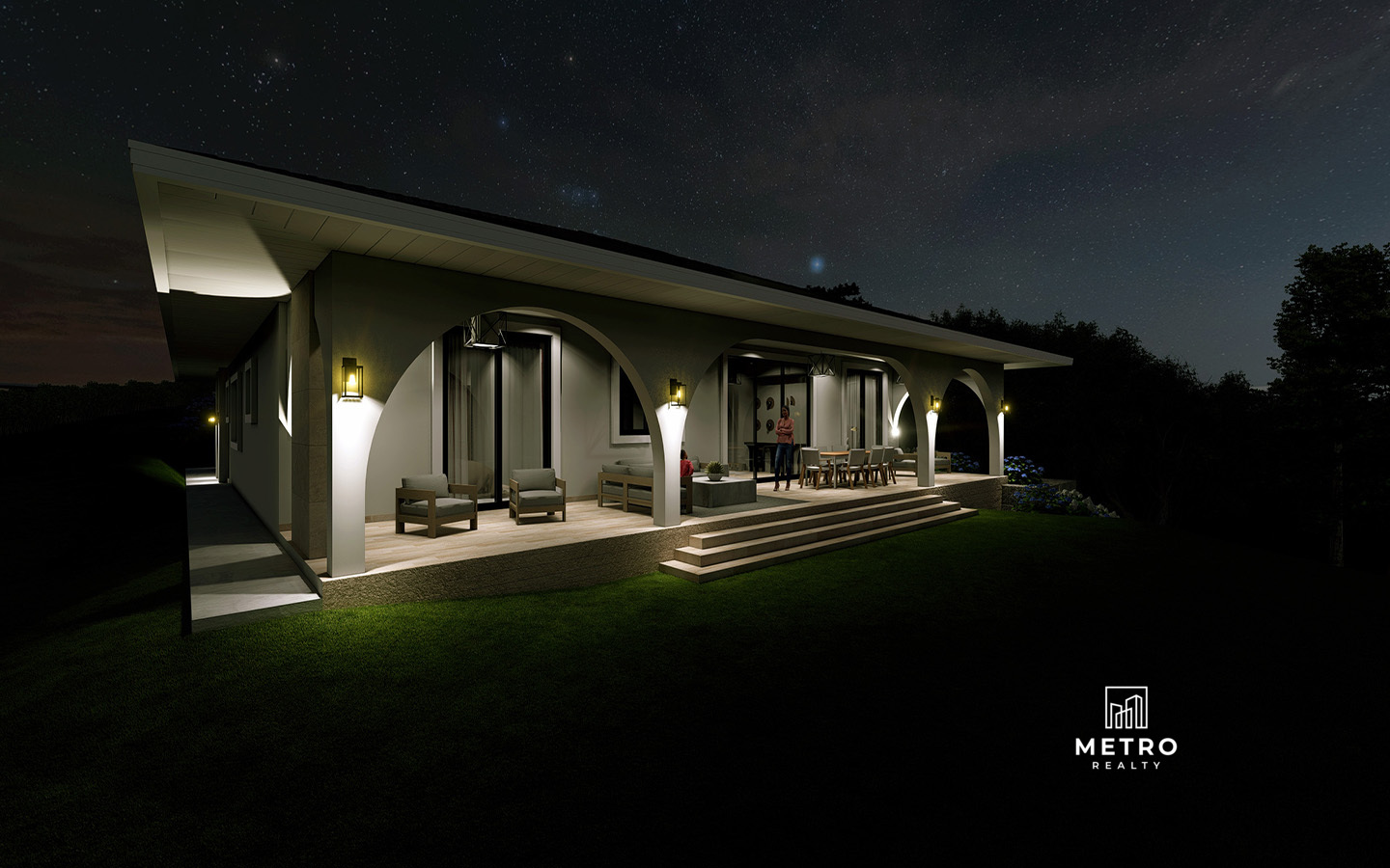 Hortensia Model for Sale at Lucero Golf Country Club back night