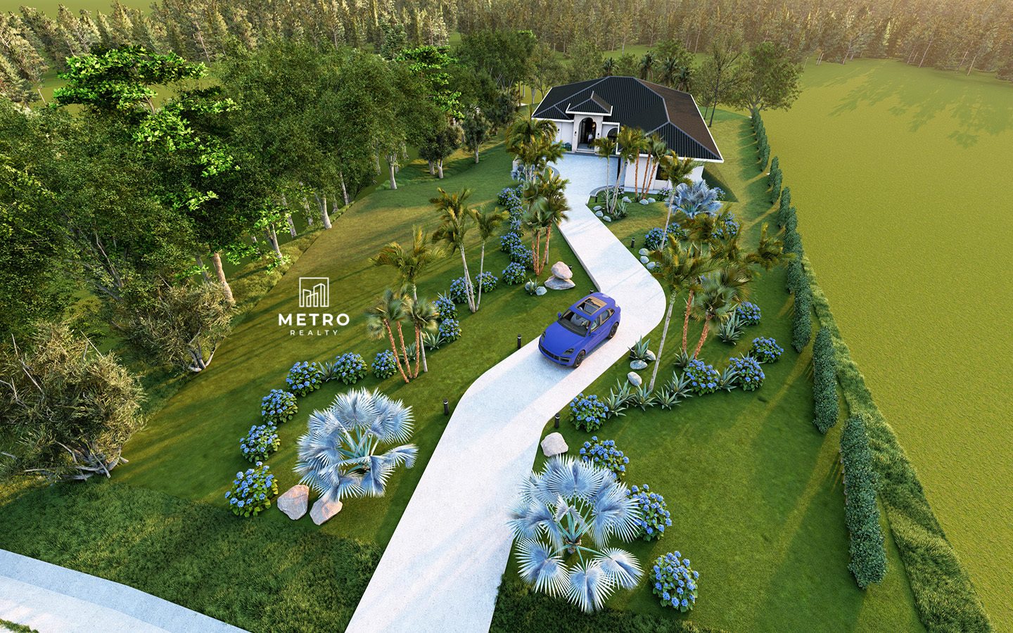 Hortensia Model for Sale at Lucero Golf Country Club beautiful driveway