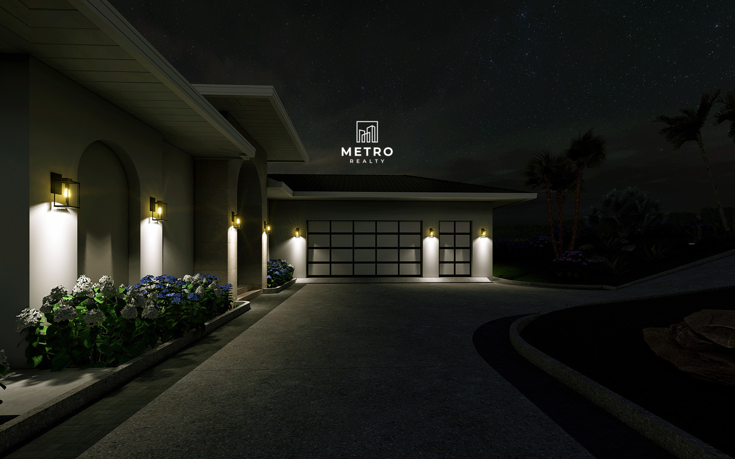 Hortensia Model for Sale at Lucero Golf Country Club beautiful front night