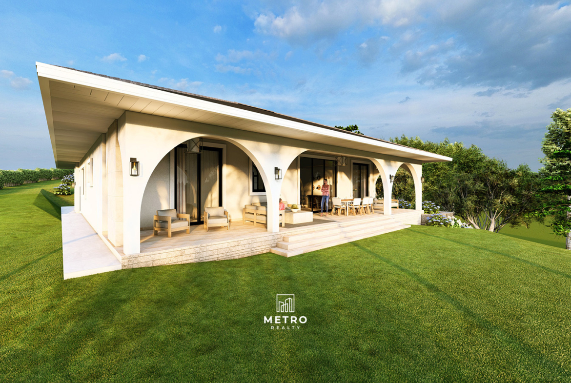 Hortensia Model for Sale at Lucero Golf Country Club garden with terrace