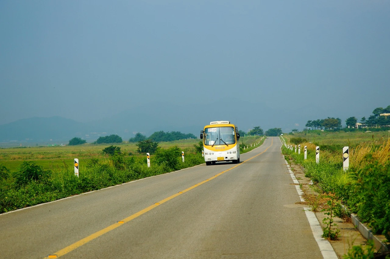 Boquete Panama bus driving on road
