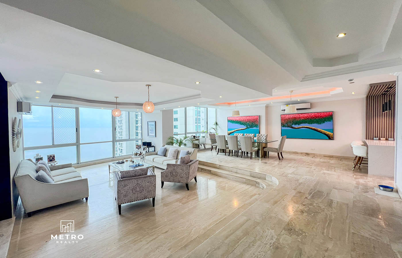 blue bahia panama Living Room and Dining Room